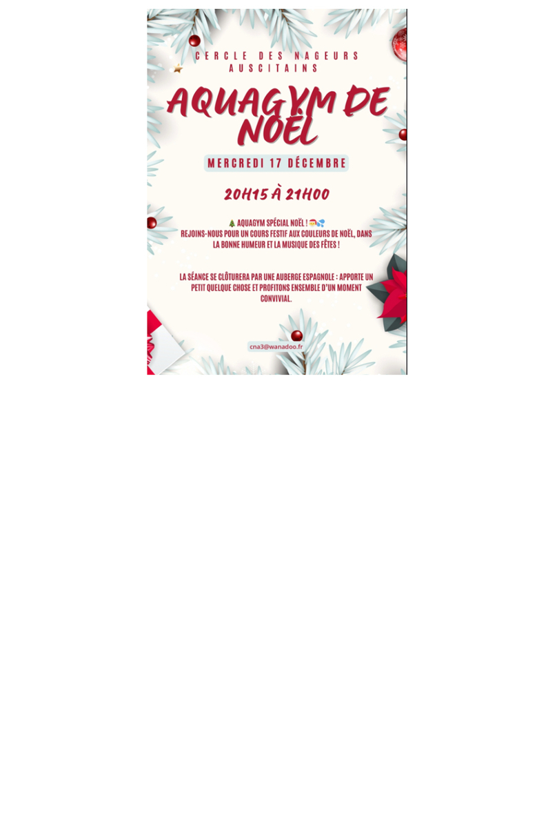 AQUAGYM de Noël le Mercredi 17 Décembre 2025