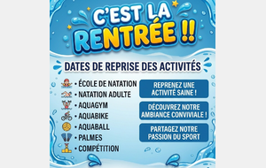 🌟C'est la rentrée!!!! Dates de reprise des activités