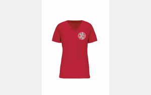 T-shirt BIO col V femme ref K3029IC blanc ou rouge