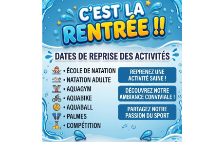 🌟C'est la rentrée!!!! Dates de reprise des activités
